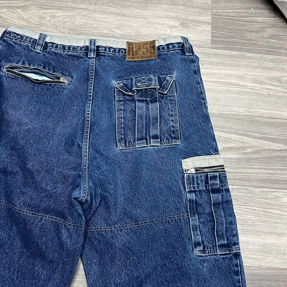 Vintage Jeans Mens 38x33 Blue Baggy Rave‎ Cargo Skate Y2K Cyber Jnco Southpole